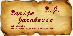 Marija Jaraković vizit kartica